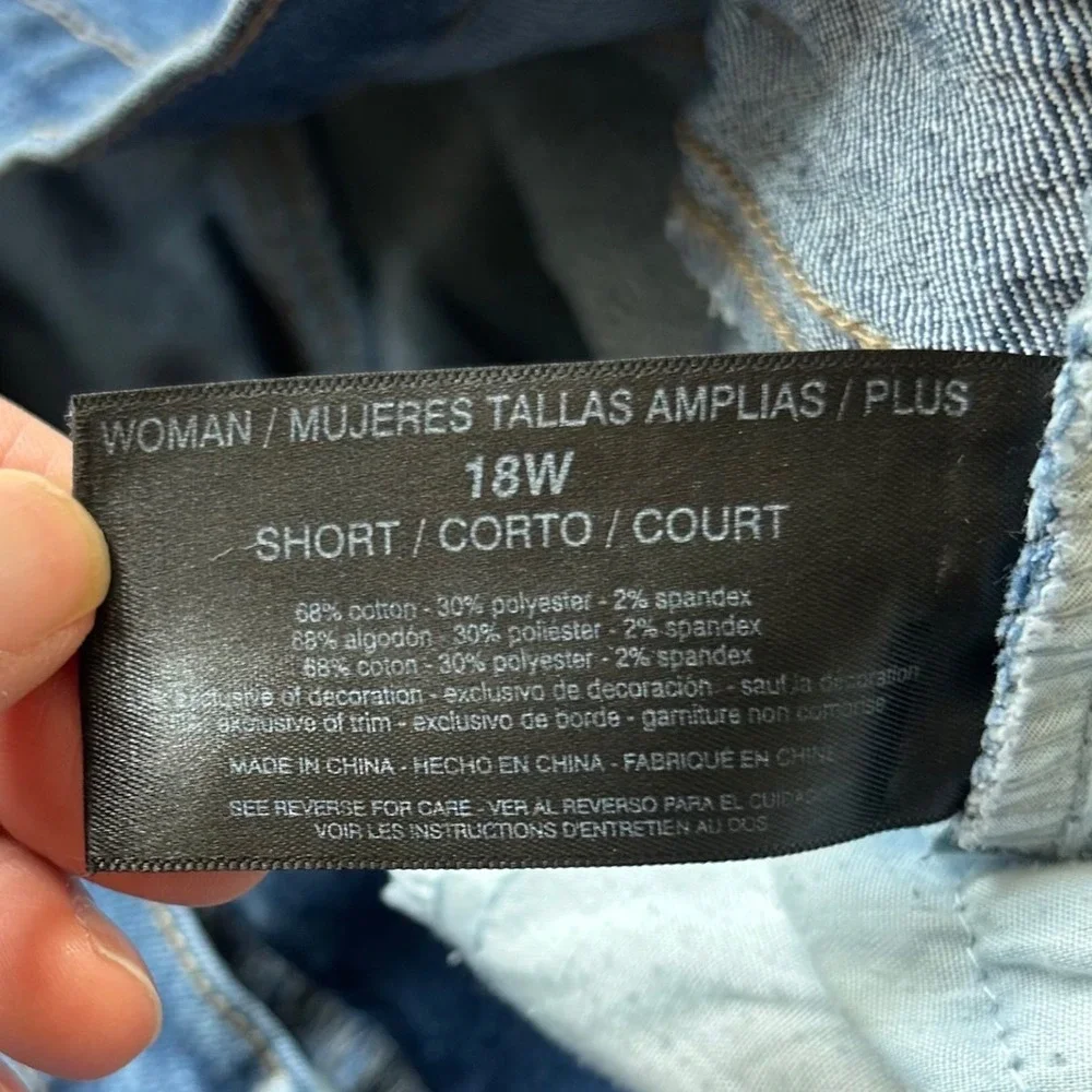 2 Gloria Vanderbilt Amanda Jeans 18WS Blue High Rise Tapered Stretch Denim Short